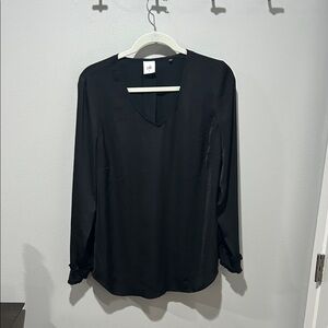 CAbi Elegant Black Long Sleeve Blouse
